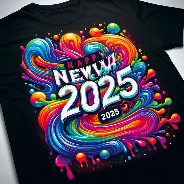 Photo happy new year 2025 with colorful fireworks celebration and the midnight sky background