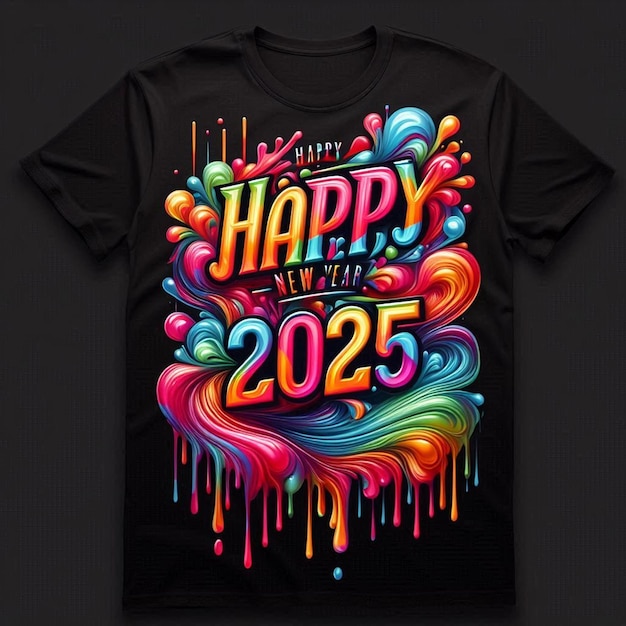 Photo happy new year 2025 with colorful fireworks celebration and the midnight sky background