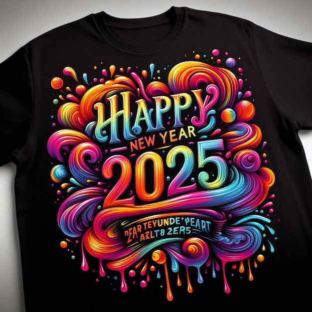 Photo happy new year 2025 with colorful fireworks celebration and the midnight sky background