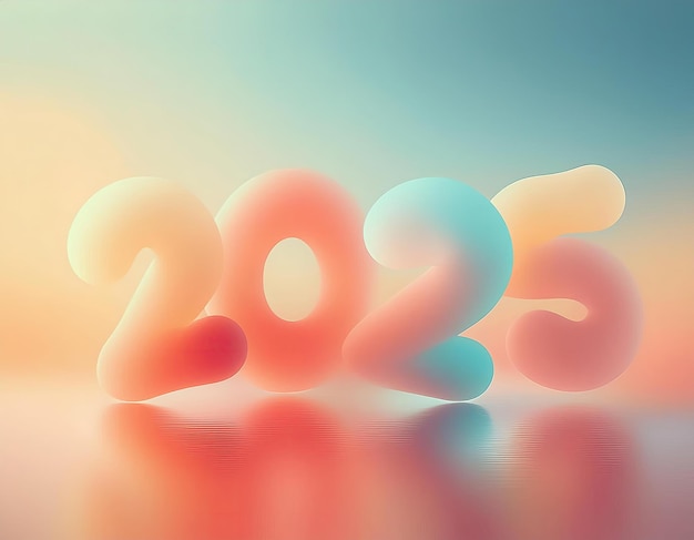 Happy new year 2025with a shape on numbers 2025