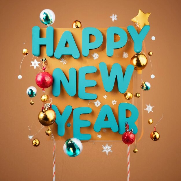 Happy New Year 3d Text