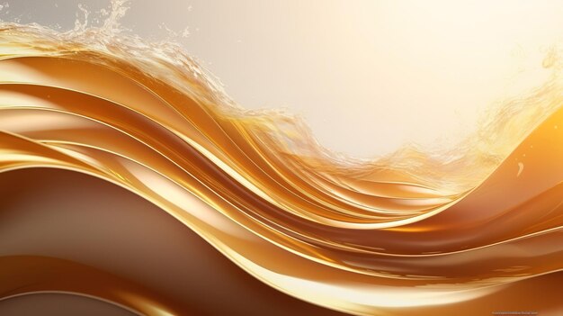 Happy New Year Abstract shiny color gold wave design element Generative Ai