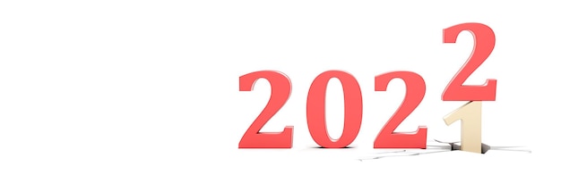 Happy New Year Background. Start to 2022. 3D illustration