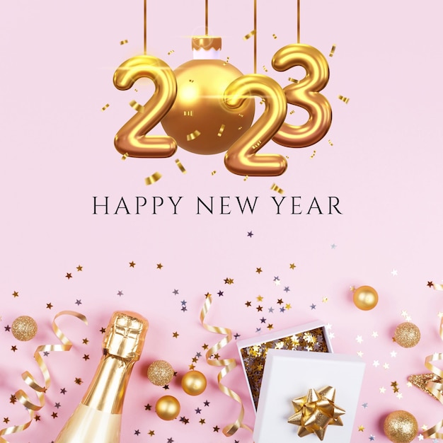 Happy new year banner or poster, atractive holiday background