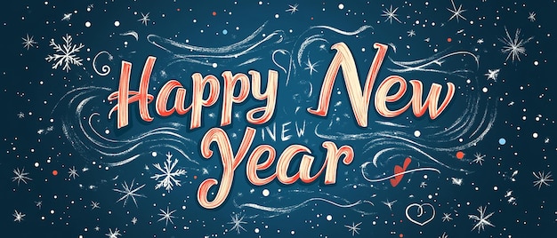 Photo happy new year inscription in a beautiful font