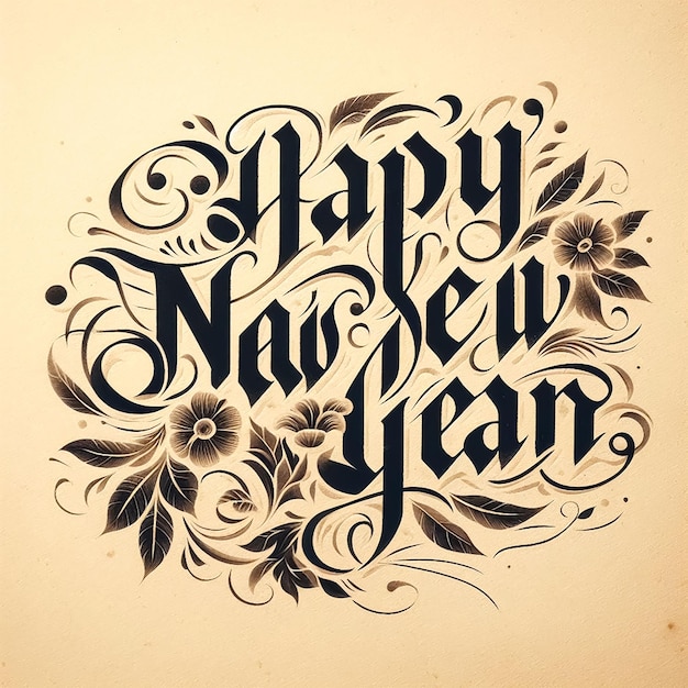 Happy New Year typography Design