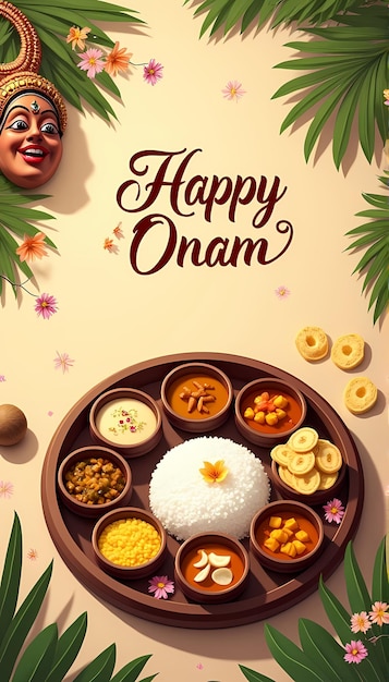 Photo happy onam illustration