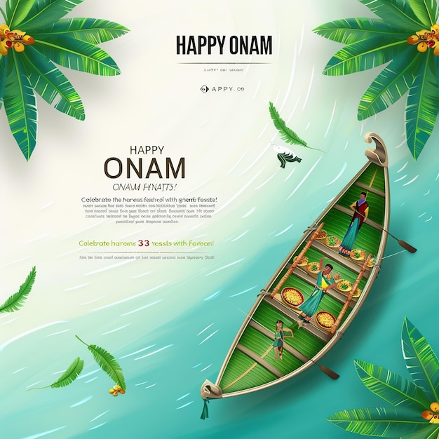 Happy Onam with creative vector abstract for and beautiful design illustration in a creative poster