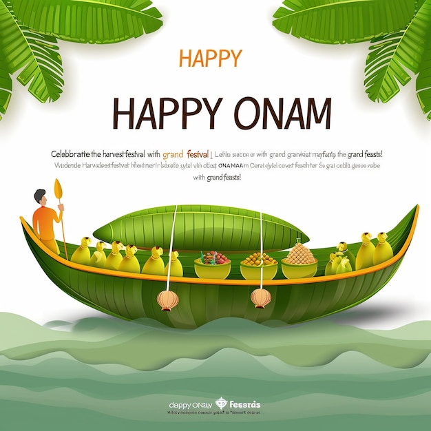 Happy Onam with creative vector abstract for and beautiful design illustration in a creative poster