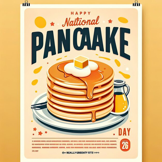 Photo happy pancake day pancake day background national pancake day