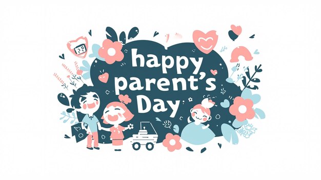 Photo happy parents day text poster