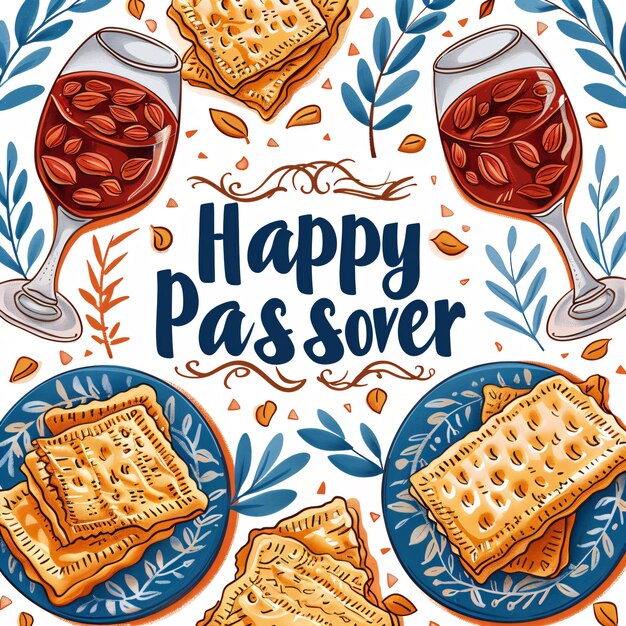 Photo happy passover greeting card postcard or banner jewish holiday background