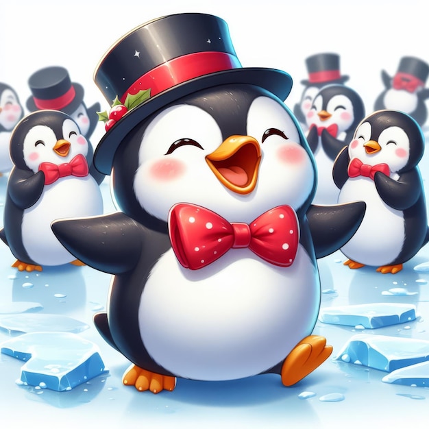 Happy Penguin with a Bowtie