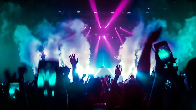 Happy People Dance in Nightclub Party Concert