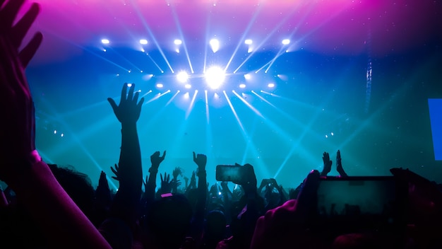 Happy People Dance in Nightclub Party Concert