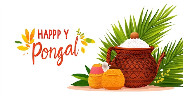 Photo happy pongal holiday of tamil nadu south indiaillustration