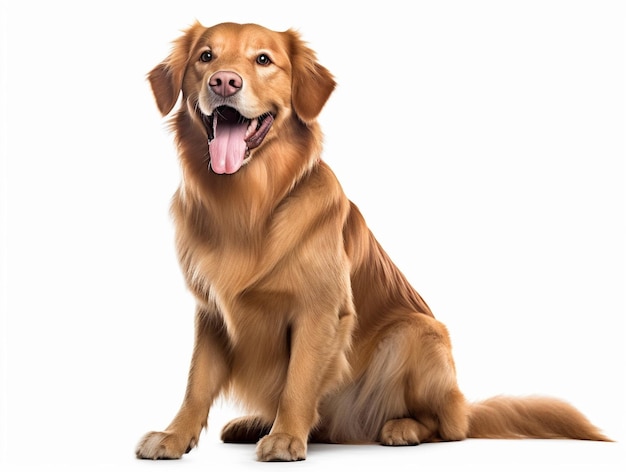 Happy puppy dog smiling on isolated white background Studio shot dog