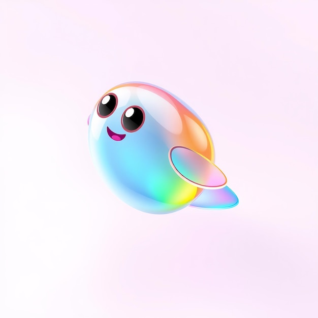 Happy Rainbow Flying Character