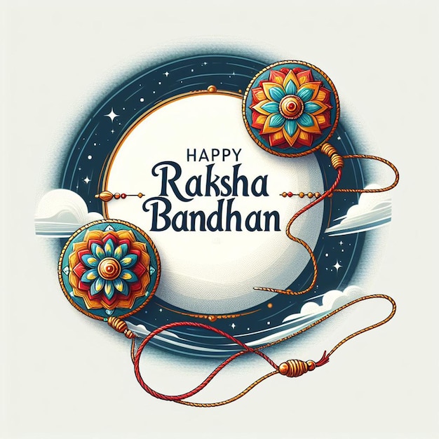 Photo happy raksha bandha typography card design