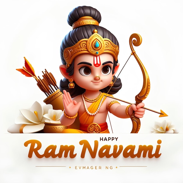 Happy Ram Navami illustration Wishes Poster Banner template