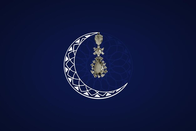 Happy ramadan happy eid crescent of ramadan islamic moon ramadan greeting and ramadan eid background