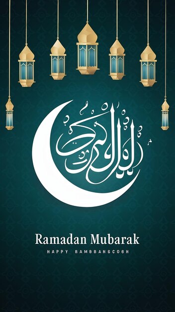 Happy ramadan happy eid ramadan kareem islamic moon islamic greeting and ramadan mubarak background