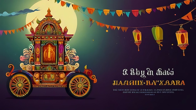 happy rath yatra holiday hindu festival background Ai Generated