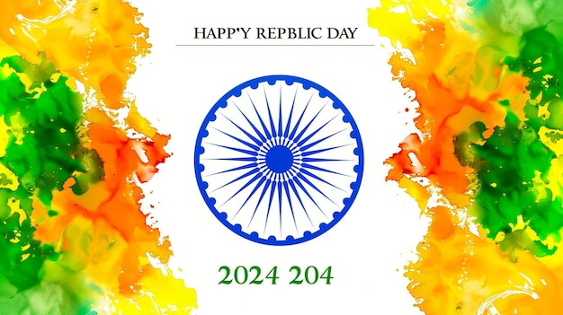 Photo happy republic day 2024 and the indian flag symbol