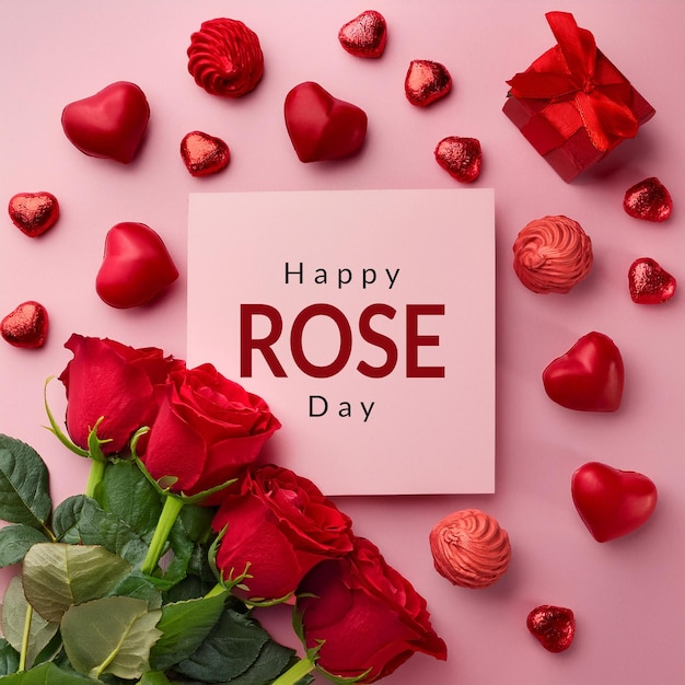 Photo happy rose day wishes psd banner design