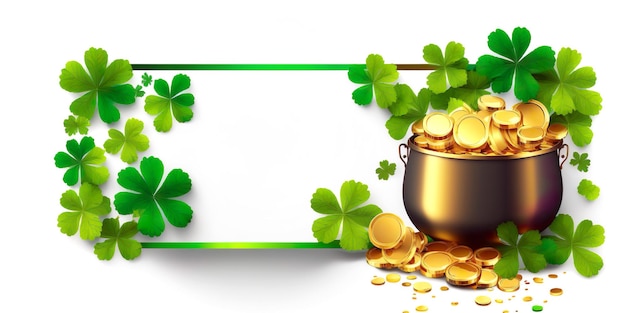 Happy Saint Patrick's Day on wall banner postcard