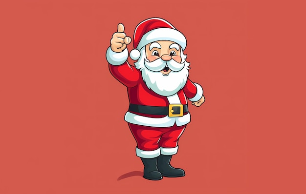 Photo happy santa claus isolated holding smartphone in hand or megaphone shows thumbs up pointing