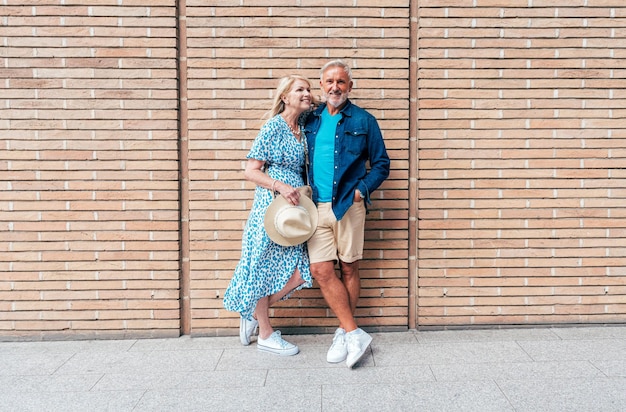 Happy senior couple spending time together in London city