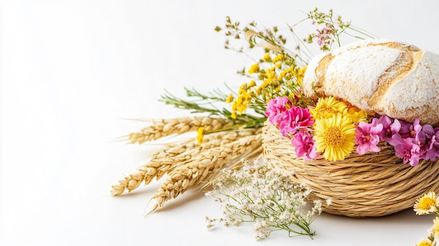 Happy Shavuot Jewish Holiday Celebration on White Background