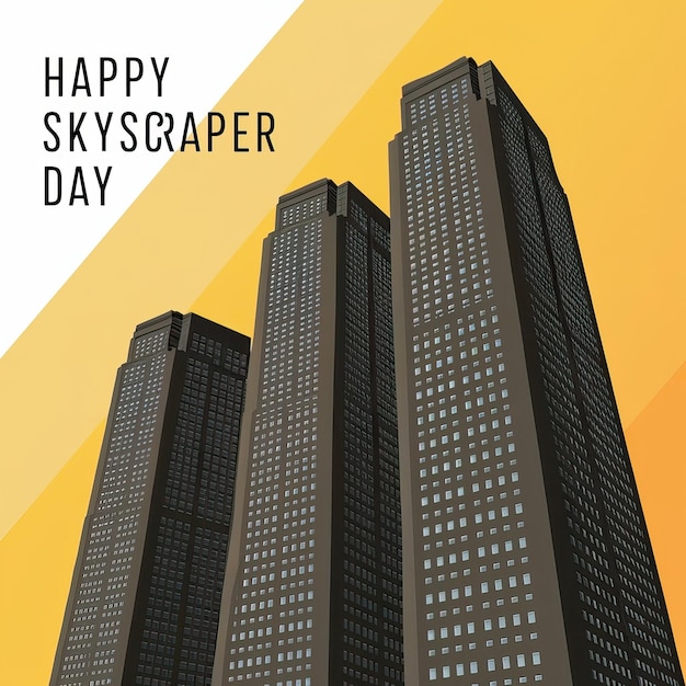 Photo happy skyscraper day poster celebrate the beauty of modern architecture