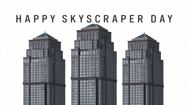 Photo happy skyscraper day poster celebrate the beauty of modern architecture