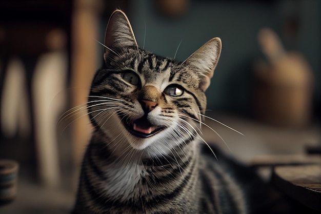 Happy Smiling Catgenerative ai