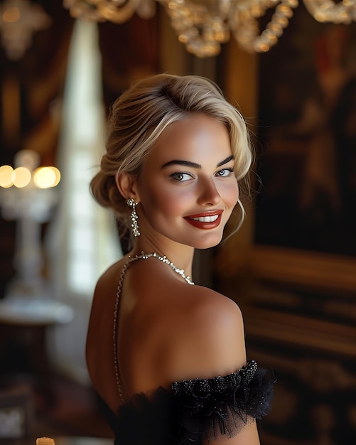 Happy and Smiling Margot Robbie Portrait