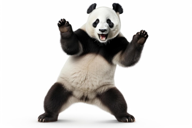 Happy smiling panda dancing wildlife mammal animal