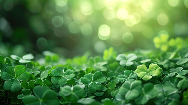 Happy StPatriks day Composition with clover leaves