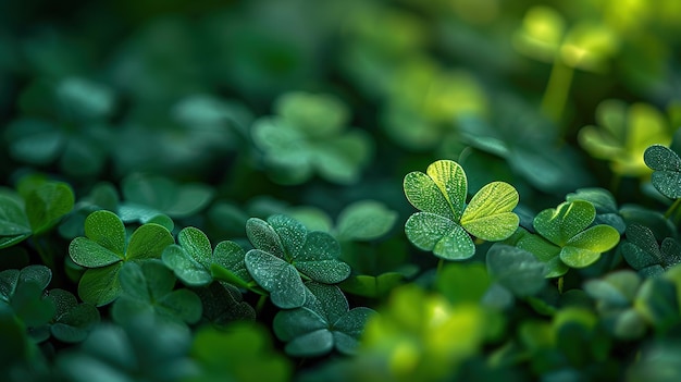 Happy StPatriks day Composition with clover leaves