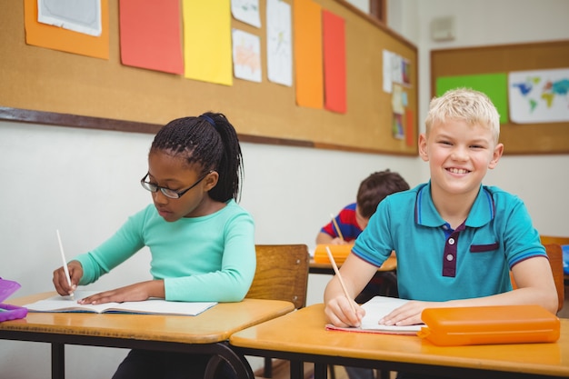 Happy student looking at the camera