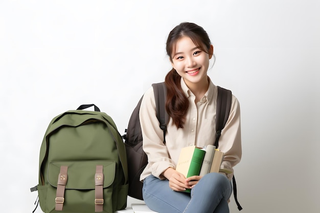 happy student with his backpack