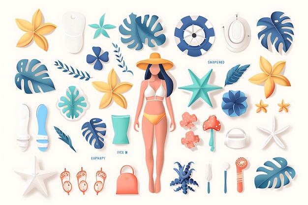 Happy summer themed graphic element