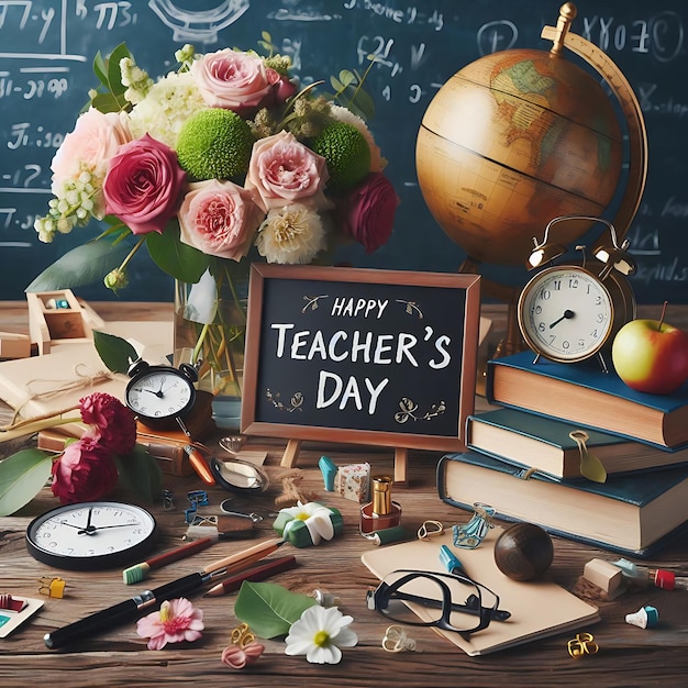 Happy Teachers Day Background Illustration Art