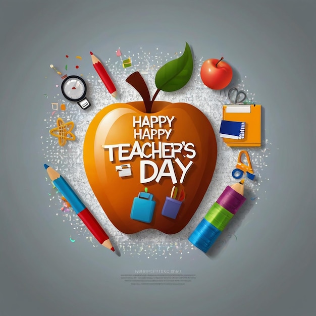 Happy Teachers day creative teachers day education design for banner poster