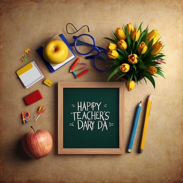 Photo happy teachers day design for banner poster