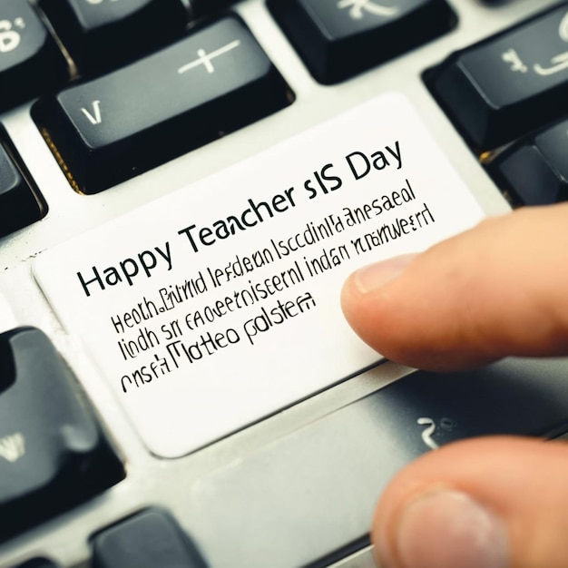 Photo happy teachers day hand sketched lettering decorated by brush hand drawn heart teachers day typography concept as template for cards posters social media post