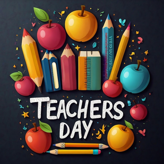 Happy Teachers Day lettering