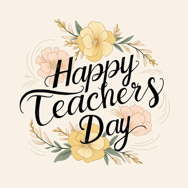 Photo happy teachers day lettering