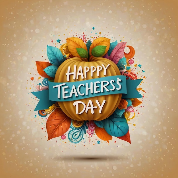 Photo happy teachers day lettering